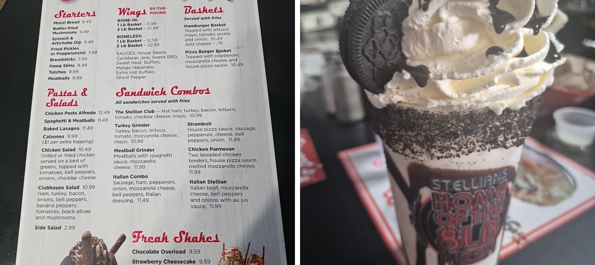 Stellian's Menu